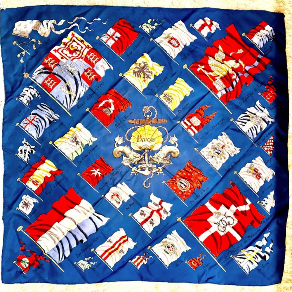 Authentic Hermes 1980's Silk Scarf